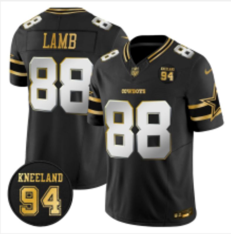 Men 2026 Dallas Cowboys #88 Lamb Black Gold 6th generations Nike Limited NFL Jersey style 02
